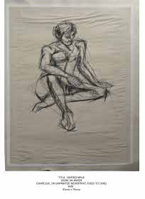 Male nude charcoal, seated